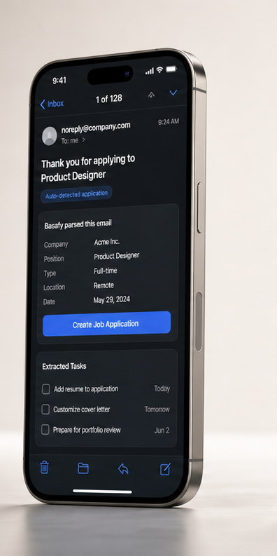 Basafy email parsing screen panorama slice 2